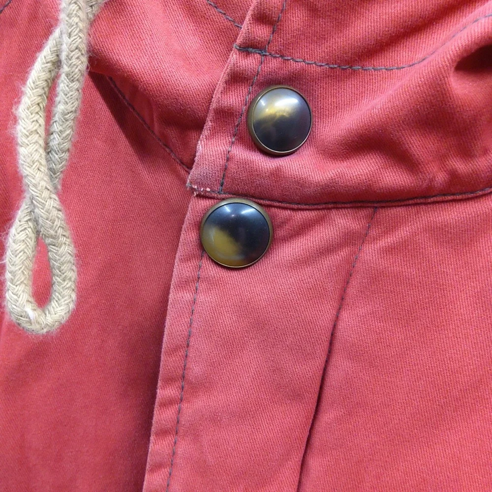 Vintage Unisex Med. Tom Tailor Duck Canvas Parka Jacket W/Hood Red/Orange Color - Picture 13 of 16